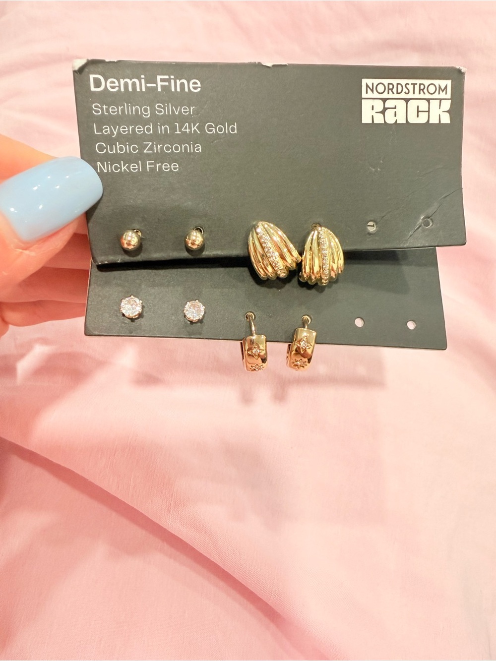 Gold-Tone 4 Pair Earring Set — Gold
